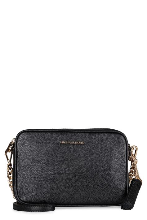 michael kors ginny bag black|Ginny Leather Crossbody Bag .